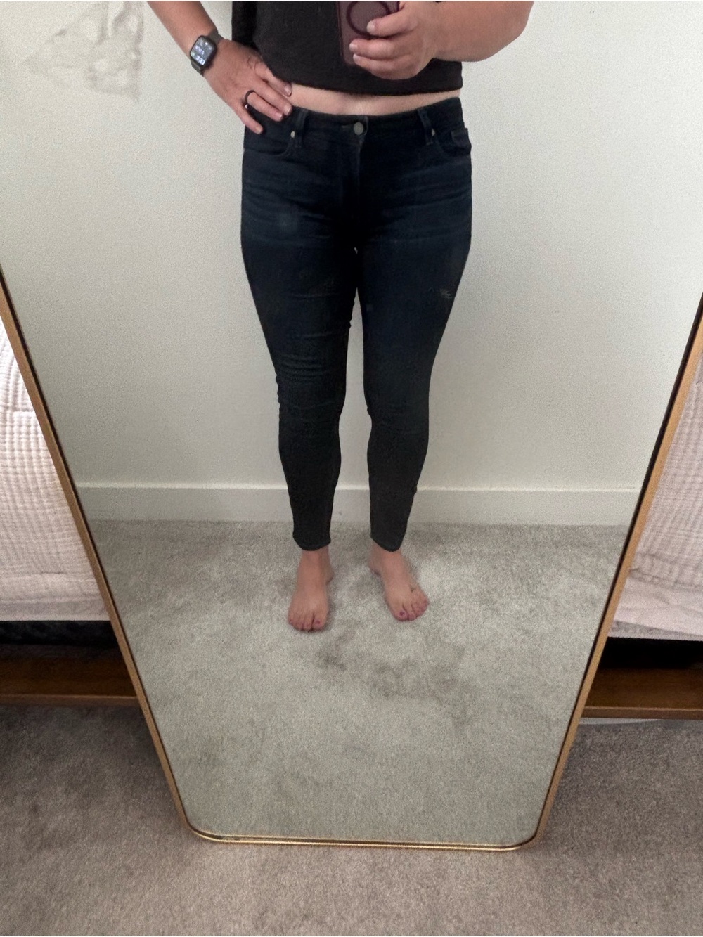 PAIGE verdugo ankle Dark Skinny Jeans - High Rise Slim Leg